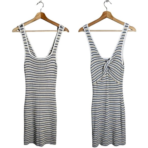 Abercrombie & Fitch Striped Knit Bodycon Mini Dress Women Large Reversible NWOT - Picture 2 of 13